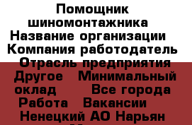 Помощник шиномонтажника › Название организации ­ Компания-работодатель › Отрасль предприятия ­ Другое › Минимальный оклад ­ 1 - Все города Работа » Вакансии   . Ненецкий АО,Нарьян-Мар г.